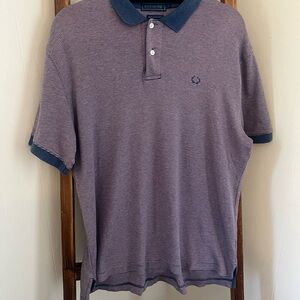 Biltmore Size M Men's Golf Striped Polo Shirt - Navy and pink 100% Cotton